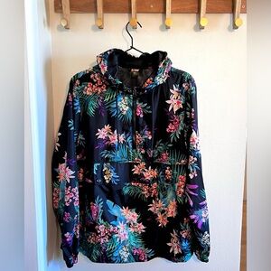 Xersion Black/Multicolor - Lightweight Pullover Windbreaker Jacket - Large